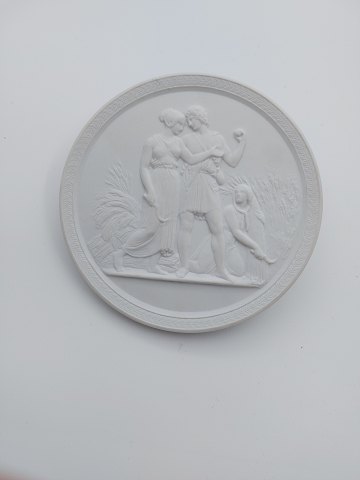 Royal Copenhagen bisquit plate "Youth and spring" 20th. century (no. 117)
