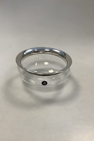Royal Copenhagen Glass Bowl with Silver Plate Rim