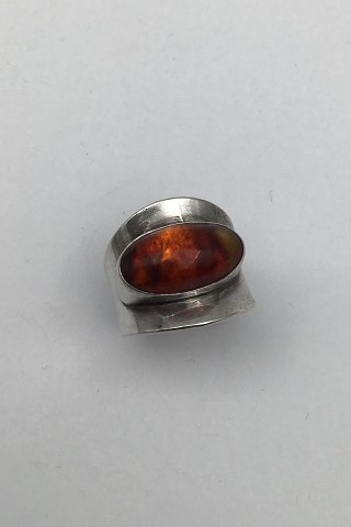 Niels Erik From Sterling Silver Ring Amber