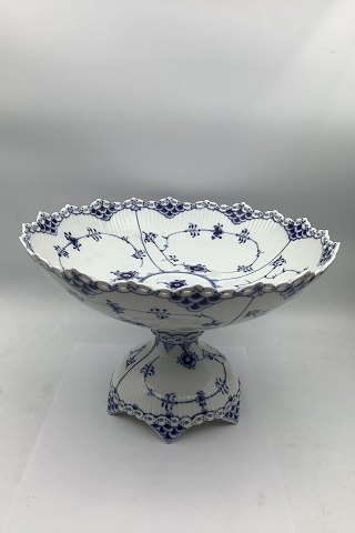 Royal Copenhagen Blue Fluted Full Lace Cake Bowl on foot No. 1022