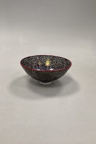Kosta Boda Bertil Vallien Glass Bowl in black and red