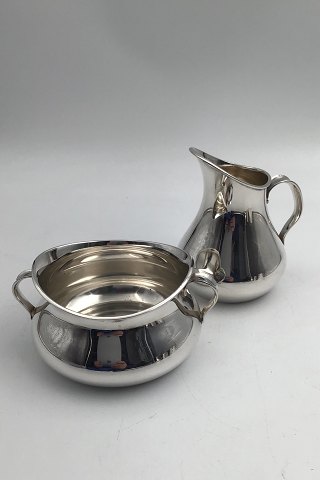 Cohr Silver Modern Sugar Bowl / Creamer set