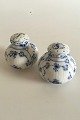 Royal Copenhagen Blue Fluted Half Lace Salt and Pepper Shakers No 711 and No 712