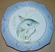 Royal Copenhagen Blue Fish Plate with Fish Relief Border