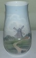 Bing and Grøndahl Art Nouveau Vase with Windmill No. 8522/210