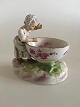 Early Meissen Saltbowl. Girl figurine and landscape painting in the bowl