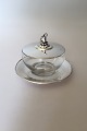 Georg Jensen Sterling Silver and Glass Caviar Bowl with lid and tray No 610