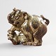 Royal Copenhagen Knud Kyhn Stoneware Figurine of an elephant and lion No 20165