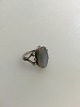 Georg Jensen Sterling Silver Ring No 8 Ornamented with Moonstone
