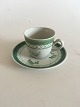 Royal Copenhagen Green Tranquebar Coffee Cup and Saucer No 992