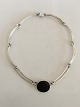 N.E. From Sterling Silver Necklace with Black Onyx Pendant Piece