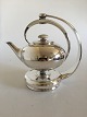 F. Hingelberg Sterling Silver Teapot No. 232 with Ivory Handle and Matching 
Heating Stand by Svend Weihrauch