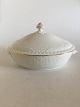 Royal Copenhagen Tradition White Half Lace w. Gold Lidded Oval Tureen No. 622