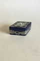 Sèvres Rhombe Shaped blue porcelain Box with Pewter Ornament and Opal/Opal Alike 
Stone