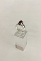 Georg Jensen Sterling Silver Ring No 46C with Red Stone