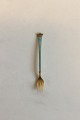 Gold plated Sterling Silver with Light Blue Enamel Cold Meat Fork