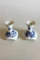 Royal Copenhagen Blue Flower with Gold Two Candle Holders No 1711