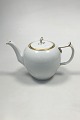 Royal Copenhagen White Porcelain with Gold Tea Pot No 1275/9103