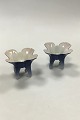 Bing og Grondahl Art Nouveau A pair of small flower shaped vases on four feet. 
No 5001