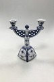 Royal Copenhagen Blue Fluted Full Lace Two-Armed Candelabra No 1169