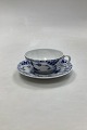 Royal Copenhagen Blue Flute Half Lace Coffee Cup and Saucer No. 756