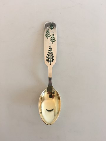 A. Michelsen Christmas Spoon 1950 Gilded Sterling Silver with Enamel