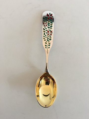 A. Michelsen Christmas Spoon 1955 Gilded Sterling Silver with Enamel
