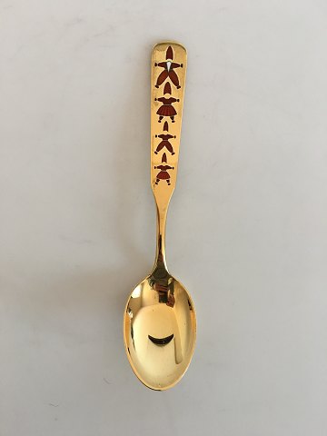 A. Michelsen Christmas Spoon 1957 Gilded Sterling Silver with Enamel
