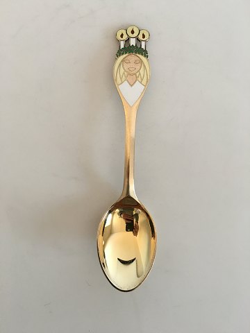 A. Michelsen Christmas Spoon 1959 Gilded Sterling Silver with Enamel