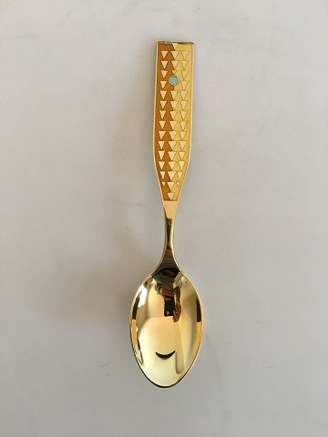 A. Michelsen Christmas Spoon 1960 Gilded Sterling Silver with Enamel