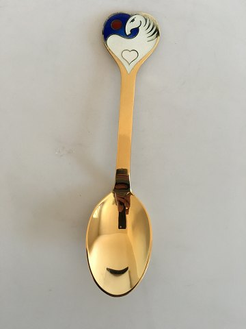 A. Michelsen Christmas Spoon 1978  Gilded Sterling Silver with Enamel