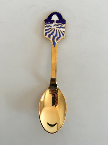 A. Michelsen Christmas Spoon 1986 Gilded Sterling Silver with enamel