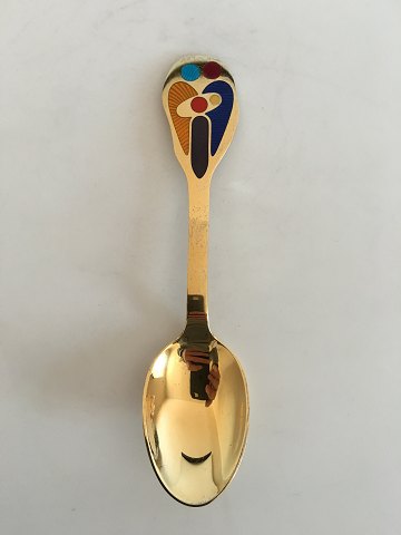 Anton Michelsen Christmas Spoon 2000 In Gilded Sterling Silver and Enamel