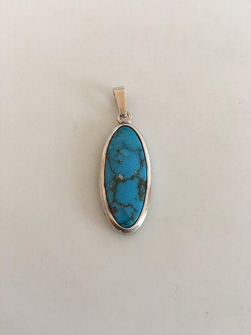 N.E. From Sterling Silver Pendant with Stone
