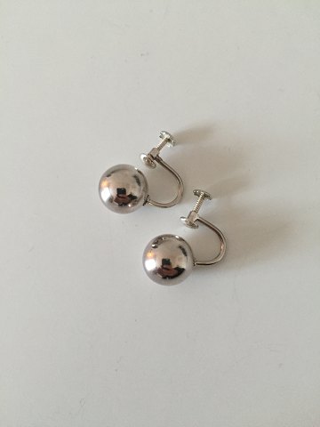 Georg Jensen Sterling Silver Earscrews No 141A. From 1904-1914