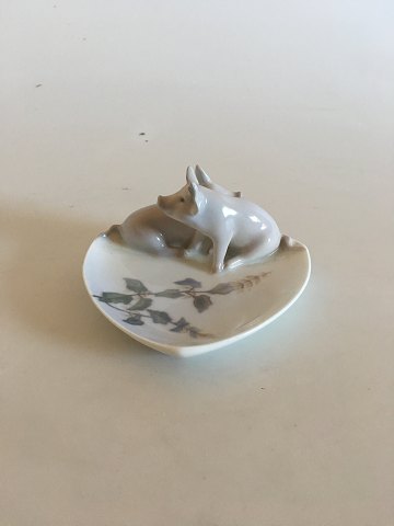 Royal Copenhagen Art Nouveau Dish with two pigs No 1233/953