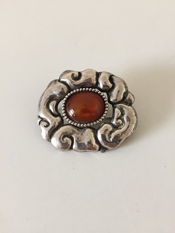 Thorvald Bindesbøll Brooch from Holger Kysters Smithy with Stone