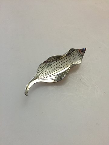 Anton Michelsen Leafshaped Brooch in Sterling Silver designed by Gertrud Engel.
