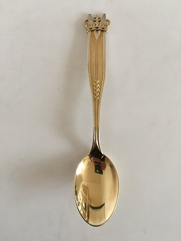 Anton Michelsen Commemorative Spoon In Gilded Sterling Silver from 1958