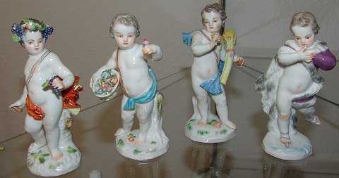 4 Meissen German Porcelain Figurines "The 4  seasons"