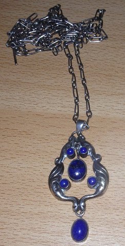 Georg Jensen Silver pendant with Lapis Lazuli No 12 Vintage