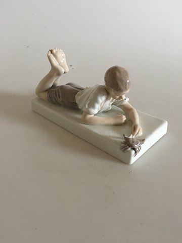 Bing and Grondahl Paperweight with boy and crab No 1836