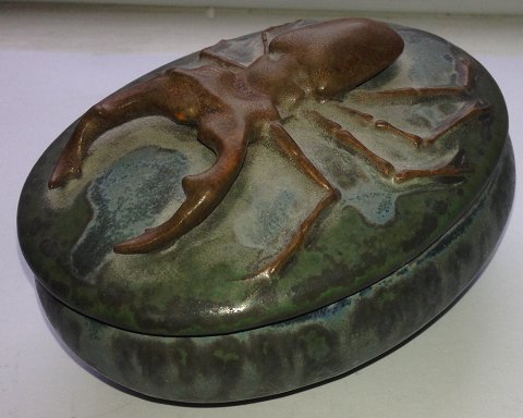French Ceramic lidded dish with scorpio