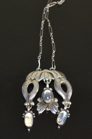 Georg Jensen Sterling Silver Pendant with stones No 17 from 1915-1930
