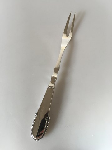 Georg Jensen Sterling Silver Beaded Meat Fork No 142