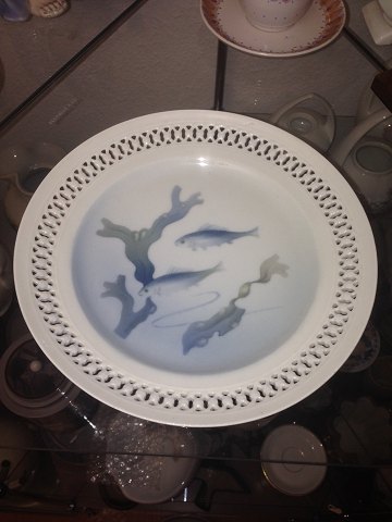Bing & Grondahl Art Nouveau pierced Plate with Fish No 3112/1-21, 3