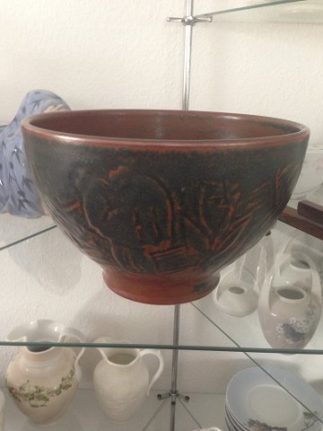 Large Bing & Grondahl Unique Stoneware bowl by Cathinka Olsen No 1270