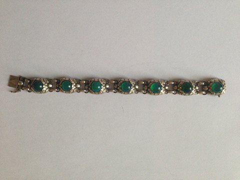 Georg Jensen Sterling Bracelet with green stones No 57B