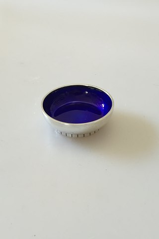 Georg Jensen Bernadotte Sterling Silver salt dish with blue Enamel No 902B