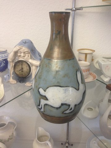 Bing & Grondahl Art Nouveau Unique Vase by Achton Friis with Rabbits